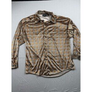 Vintage Million Guy Men’s Shirt Brown XL Y2K 90’s Button Up Hip Hop Urban Street